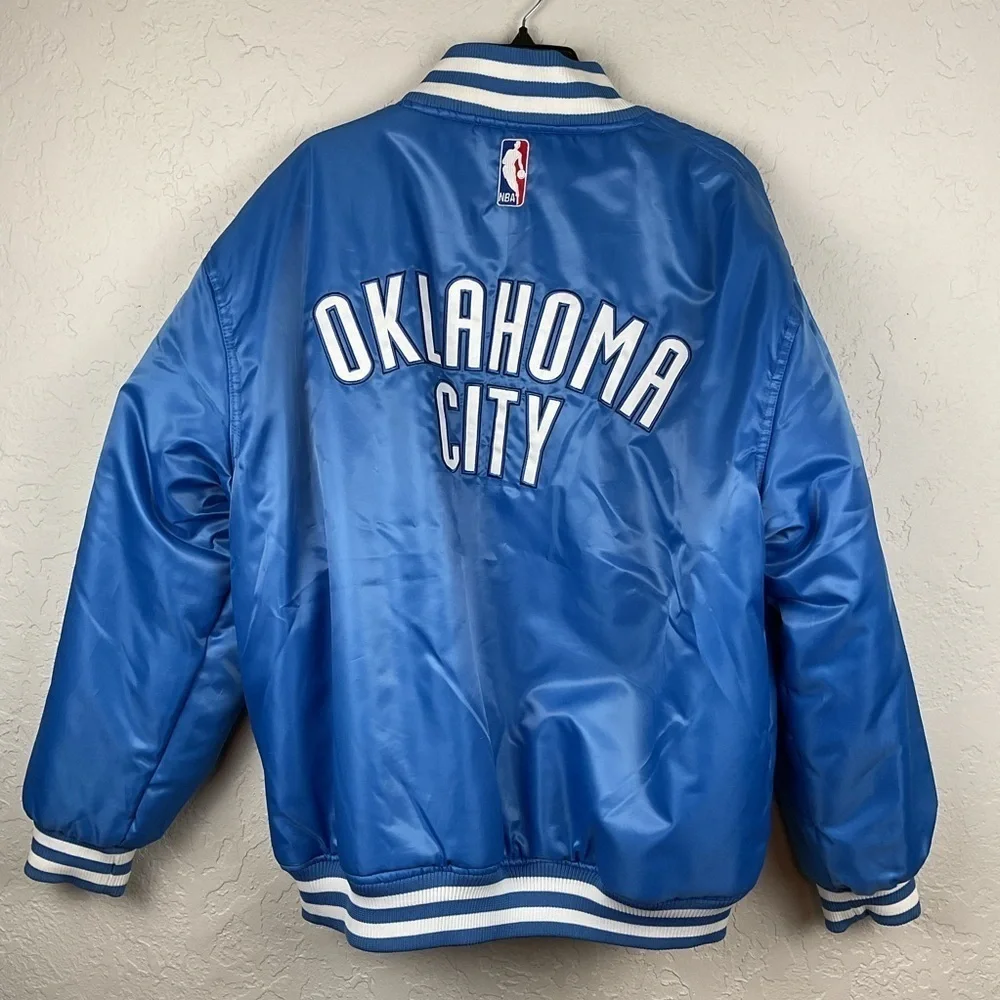 Men’s Majestic Oklahoma City Thunder NBA Satin Reversible Jacket Basketball 2XL